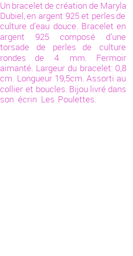 Drôle de créations de Bijoux Fantaisie, c'est un design inattendu que nous réservait Maryla Dubiel. Créé avec passion, ces Bijoux Fantaisie en Perles de Culture sauront combler chaque Femme amateur de bijoux et accessoires originaux. Il en reste 1 exemplaire, commandez rapidement. Le bijou vous sera expédié directement du site www.lespoulettes-bijoux.fr, dans son écrin bleu turquoise original.