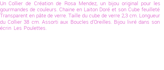 Drôle de créations de Bijoux Fantaisie, c'est un design inattendu que nous réservait Rosa Mendez. Créé avec passion, ces Bijoux Fantaisie en Verre sauront combler chaque Femme amateur de bijoux et accessoires originaux. Il en reste 1 exemplaire, commandez rapidement. Le bijou vous sera expédié directement du site www.lespoulettes-bijoux.fr, dans son écrin bleu turquoise original.