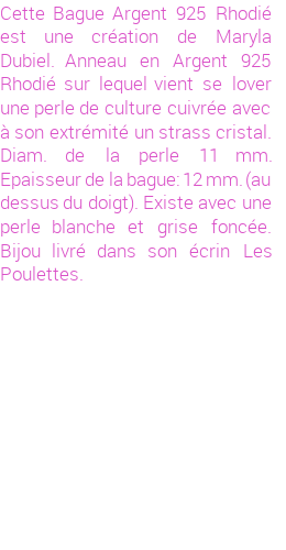Drôle de créations de Bijoux Fantaisie, c'est un design inattendu que nous réservait Maryla Dubiel. Créé avec passion, ces Bijoux Fantaisie en Perles de Culture sauront combler chaque Femme amateur de bijoux et accessoires originaux. Il en reste 5 exemplaires, commandez rapidement. Le bijou vous sera expédié directement du site www.lespoulettes-bijoux.fr, dans son écrin bleu turquoise original.