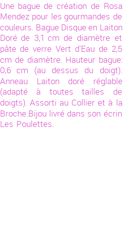 Drôle de créations de Bijoux Fantaisie, c'est un design inattendu que nous réservait Rosa Mendez. Créé avec passion, ces Bijoux Fantaisie en Verre sauront combler chaque Femme amateur de bijoux et accessoires originaux. Il en reste 1 exemplaire, commandez rapidement. Le bijou vous sera expédié directement du site www.lespoulettes-bijoux.fr, dans son écrin bleu turquoise original.