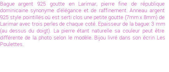 Drôle de créations de Bijoux Fantaisie, c'est un design inattendu que nous réservait Stephanie Ducauroix. Créé avec passion, ces Bijoux Fantaisie en Larimar sauront combler chaque Femme amateur de bijoux et accessoires originaux. Il en reste 1 exemplaire, commandez rapidement. Le bijou vous sera expédié directement du site www.lespoulettes-bijoux.fr.