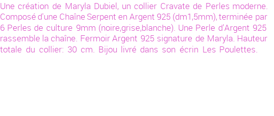Drôle de créations de Bijoux Fantaisie, c'est un design inattendu que nous réservait Maryla Dubiel. Créé avec passion, ces Bijoux Fantaisie en Perles de Culture sauront combler chaque Femme amateur de bijoux et accessoires originaux. Il en reste 1 exemplaire, commandez rapidement. Le bijou vous sera expédié directement du site www.lespoulettes-bijoux.fr, dans son écrin bleu turquoise original.