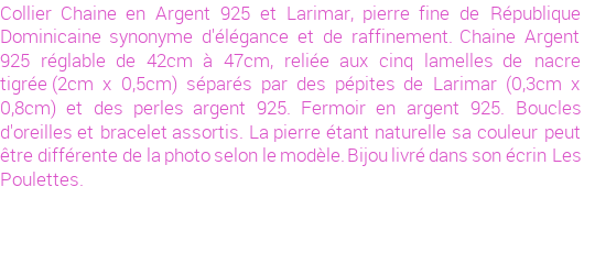 Drôle de créations de Bijoux Fantaisie, c'est un design inattendu que nous réservait Stephanie Ducauroix. Créé avec passion, ces Bijoux Fantaisie en Larimar sauront combler chaque Femme amateur de bijoux et accessoires originaux. Il en reste 1 exemplaire, commandez rapidement. Le bijou vous sera expédié directement du site www.lespoulettes-bijoux.fr, dans son écrin bleu turquoise original.