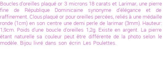 Drôle de créations de Bijoux Fantaisie, c'est un design inattendu que nous réservait Stephanie Ducauroix. Créé avec passion, ces Bijoux Fantaisie en Larimar sauront combler chaque Femme amateur de bijoux et accessoires originaux. Il en reste 1 exemplaire, commandez rapidement. Le bijou vous sera expédié directement du site www.lespoulettes-bijoux.fr.
