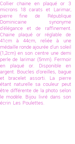 Drôle de créations de Bijoux Fantaisie, c'est un design inattendu que nous réservait Stephanie Ducauroix. Créé avec passion, ces Bijoux Fantaisie en Larimar sauront combler chaque Femme amateur de bijoux et accessoires originaux. Il en reste 2 exemplaires, commandez rapidement. Le bijou vous sera expédié directement du site www.lespoulettes-bijoux.fr.