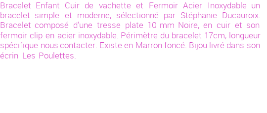 Drôle de créations de Bijoux Fantaisie, c'est un design inattendu que nous réservait Stephanie Ducauroix. Créé avec passion, ces Bijoux Fantaisie en Cuir sauront combler chaque Enfant amateur de bijoux et accessoires originaux. Il en reste 1 exemplaire, commandez rapidement. Le bijou vous sera expédié directement du site www.lespoulettes-bijoux.fr, dans son écrin bleu turquoise original.