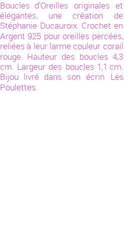 Drôle de créations de Bijoux Fantaisie, c'est un design inattendu que nous réservait Stephanie Ducauroix. Créé avec passion, ces Bijoux Fantaisie en Argent sauront combler chaque Femme amateur de bijoux et accessoires originaux. Il en reste 4 exemplaires, commandez rapidement. Le bijou vous sera expédié directement du site www.lespoulettes-bijoux.fr, dans son écrin bleu turquoise original.