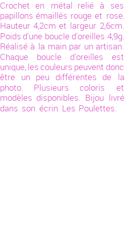 Drôle de créations de Bijoux Fantaisie, c'est un design inattendu que nous réservait Stephanie Ducauroix. Créé avec passion, ces Bijoux Fantaisie en Email sauront combler chaque Femme amateur de bijoux et accessoires originaux. Il en reste 2 exemplaires, commandez rapidement. Le bijou vous sera expédié directement du site www.lespoulettes-bijoux.fr.