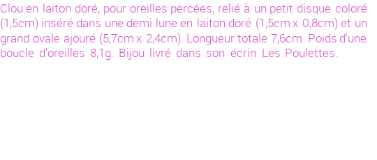 Drôle de créations de Bijoux Fantaisie, c'est un design inattendu que nous réservait Stephanie Ducauroix. Créé avec passion, ces Bijoux Fantaisie en  sauront combler chaque Femme amateur de bijoux et accessoires originaux. De couleur Or, il possède les dimensions suivantes. Longueur de 75mm. Largeur de 24mm. Diamètre de 15mm. Il en reste 1 exemplaire, commandez rapidement. Le bijou vous sera expédié directement du site www.lespoulettes-bijoux.fr.