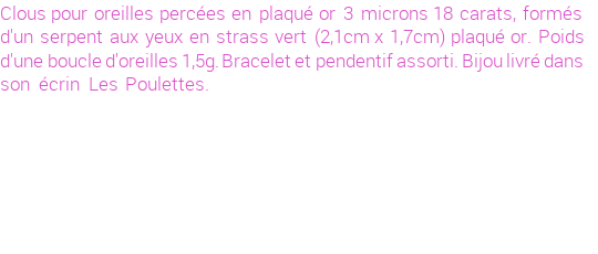 Drôle de créations de Bijoux Fantaisie, c'est un design inattendu que nous réservait Stephanie Ducauroix. Créé avec passion, ces Bijoux Fantaisie en Plaqué Or sauront combler chaque Femme amateur de bijoux et accessoires originaux. Il en reste 3 exemplaires, commandez rapidement. Le bijou vous sera expédié directement du site www.lespoulettes-bijoux.fr.