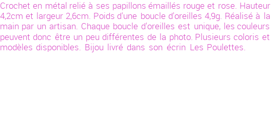 Drôle de créations de Bijoux Fantaisie, c'est un design inattendu que nous réservait Stephanie Ducauroix. Créé avec passion, ces Bijoux Fantaisie en Email sauront combler chaque Femme amateur de bijoux et accessoires originaux. Il en reste 2 exemplaires, commandez rapidement. Le bijou vous sera expédié directement du site www.lespoulettes-bijoux.fr.