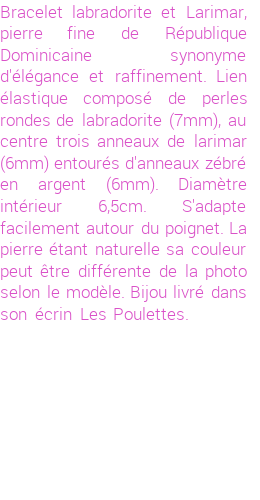 Drôle de créations de Bijoux Fantaisie, c'est un design inattendu que nous réservait Stephanie Ducauroix. Créé avec passion, ces Bijoux Fantaisie en Larimar sauront combler chaque Homme amateur de bijoux et accessoires originaux. Il en reste 1 exemplaire, commandez rapidement. Le bijou vous sera expédié directement du site www.lespoulettes-bijoux.fr, dans son écrin bleu turquoise original.