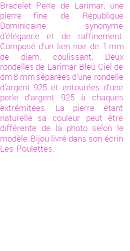 Drôle de créations de Bijoux Fantaisie, c'est un design inattendu que nous réservait Stephanie Ducauroix. Créé avec passion, ces Bijoux Fantaisie en Larimar sauront combler chaque Femme amateur de bijoux et accessoires originaux. Il en reste 7 exemplaires, commandez rapidement. Le bijou vous sera expédié directement du site www.lespoulettes-bijoux.fr, dans son écrin bleu turquoise original.