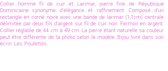 Drôle de créations de Bijoux Fantaisie, c'est un design inattendu que nous réservait Stephanie Ducauroix. Créé avec passion, ces Bijoux Fantaisie en Larimar sauront combler chaque Homme amateur de bijoux et accessoires originaux. Il en reste 1 exemplaire, commandez rapidement. Le bijou vous sera expédié directement du site www.lespoulettes-bijoux.fr, dans son écrin bleu turquoise original.