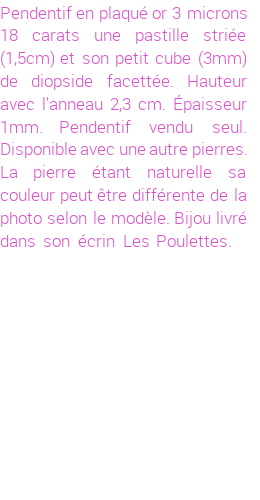 Drôle de créations de Bijoux Fantaisie, c'est un design inattendu que nous réservait Stephanie Ducauroix. Créé avec passion, ces Bijoux Fantaisie en Plaqué Or sauront combler chaque Femme amateur de bijoux et accessoires originaux. De couleur Or, il possède les dimensions suivantes. Longueur de 23mm. Largeur de 3mm. Diamètre de 15mm. Il en reste 1 exemplaire, commandez rapidement. Le bijou vous sera expédié directement du site www.lespoulettes-bijoux.fr.