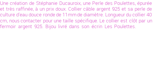 Drôle de créations de Bijoux Fantaisie, c'est un design inattendu que nous réservait Stephanie Ducauroix. Créé avec passion, ces Bijoux Fantaisie en Perles de Culture sauront combler chaque Femme amateur de bijoux et accessoires originaux. Il en reste 3 exemplaires, commandez rapidement. Le bijou vous sera expédié directement du site www.lespoulettes-bijoux.fr, dans son écrin bleu turquoise original.