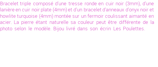 Drôle de créations de Bijoux Fantaisie, c'est un design inattendu que nous réservait Stephanie Ducauroix. Créé avec passion, ces Bijoux Fantaisie en Cuir sauront combler chaque Homme amateur de bijoux et accessoires originaux. De couleur Noir, il possède les dimensions suivantes. Longueur de 200mm. Largeur de 11mm. Diamètre de 3mm. Il en reste 1 exemplaire, commandez rapidement. Le bijou vous sera expédié directement du site www.lespoulettes-bijoux.fr.