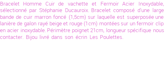 Drôle de créations de Bijoux Fantaisie, c'est un design inattendu que nous réservait Stephanie Ducauroix. Créé avec passion, ces Bijoux Fantaisie en Cuir sauront combler chaque Homme amateur de bijoux et accessoires originaux. Il en reste 1 exemplaire, commandez rapidement. Le bijou vous sera expédié directement du site www.lespoulettes-bijoux.fr, dans son écrin bleu turquoise original.