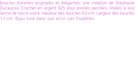 Drôle de créations de Bijoux Fantaisie, c'est un design inattendu que nous réservait Stephanie Ducauroix. Créé avec passion, ces Bijoux Fantaisie en Argent sauront combler chaque Femme amateur de bijoux et accessoires originaux. Il en reste 2 exemplaires, commandez rapidement. Le bijou vous sera expédié directement du site www.lespoulettes-bijoux.fr, dans son écrin bleu turquoise original.
