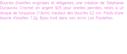 Drôle de créations de Bijoux Fantaisie, c'est un design inattendu que nous réservait Stephanie Ducauroix. Créé avec passion, ces Bijoux Fantaisie en Argent sauront combler chaque Femme amateur de bijoux et accessoires originaux. Il en reste 1 exemplaire, commandez rapidement. Le bijou vous sera expédié directement du site www.lespoulettes-bijoux.fr, dans son écrin bleu turquoise original.