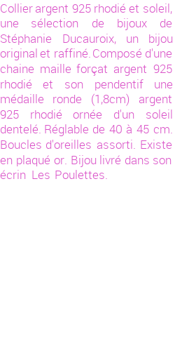 Drôle de créations de Bijoux Fantaisie, c'est un design inattendu que nous réservait Stephanie Ducauroix. Créé avec passion, ces Bijoux Fantaisie en Argent sauront combler chaque Femme amateur de bijoux et accessoires originaux. Il en reste 13 exemplaires, commandez rapidement. Le bijou vous sera expédié directement du site www.lespoulettes-bijoux.fr, dans son écrin bleu turquoise original.