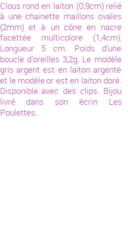 Drôle de créations de Bijoux Fantaisie, c'est un design inattendu que nous réservait Stephanie Ducauroix. Créé avec passion, ces Bijoux Fantaisie en Nacre sauront combler chaque Femme amateur de bijoux et accessoires originaux. Il en reste 4 exemplaires, commandez rapidement. Le bijou vous sera expédié directement du site www.lespoulettes-bijoux.fr.