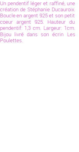 Drôle de créations de Bijoux Fantaisie, c'est un design inattendu que nous réservait Stephanie Ducauroix. Créé avec passion, ces Bijoux Fantaisie en Argent sauront combler chaque Femme amateur de bijoux et accessoires originaux. Il en reste 5 exemplaires, commandez rapidement. Le bijou vous sera expédié directement du site www.lespoulettes-bijoux.fr, dans son écrin bleu turquoise original.