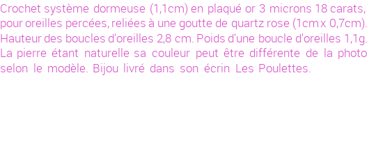 Drôle de créations de Bijoux Fantaisie, c'est un design inattendu que nous réservait Stephanie Ducauroix. Créé avec passion, ces Bijoux Fantaisie en Plaqué Or sauront combler chaque Femme amateur de bijoux et accessoires originaux. De couleur Rose, il possède les dimensions suivantes. Longueur de 28mm. Largeur de 7mm. Diamètre de 11mm. Il en reste 2 exemplaires, commandez rapidement. Le bijou vous sera expédié directement du site www.lespoulettes-bijoux.fr.