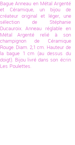Drôle de créations de Bijoux Fantaisie, c'est un design inattendu que nous réservait Stephanie Ducauroix. Créé avec passion, ces Bijoux Fantaisie en Céramique sauront combler chaque Femme amateur de bijoux et accessoires originaux. Il en reste 1 exemplaire, commandez rapidement. Le bijou vous sera expédié directement du site www.lespoulettes-bijoux.fr, dans son écrin bleu turquoise original.