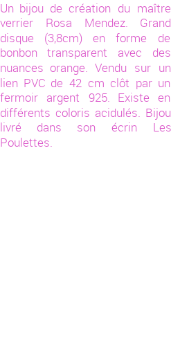 Drôle de créations de Bijoux Fantaisie, c'est un design inattendu que nous réservait Rosa Mendez. Créé avec passion, ces Bijoux Fantaisie en Verre sauront combler chaque Femme amateur de bijoux et accessoires originaux. Il en reste 1 exemplaire, commandez rapidement. Le bijou vous sera expédié directement du site www.lespoulettes-bijoux.fr, dans son écrin bleu turquoise original.