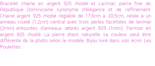 Drôle de créations de Bijoux Fantaisie, c'est un design inattendu que nous réservait Stephanie Ducauroix. Créé avec passion, ces Bijoux Fantaisie en Larimar sauront combler chaque Femme amateur de bijoux et accessoires originaux. Il en reste 1 exemplaire, commandez rapidement. Le bijou vous sera expédié directement du site www.lespoulettes-bijoux.fr, dans son écrin bleu turquoise original.
