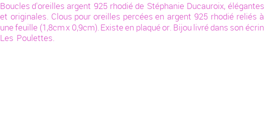 Drôle de créations de Bijoux Fantaisie, c'est un design inattendu que nous réservait Stephanie Ducauroix. Créé avec passion, ces Bijoux Fantaisie en Argent sauront combler chaque Femme amateur de bijoux et accessoires originaux. Il en reste 3 exemplaires, commandez rapidement. Le bijou vous sera expédié directement du site www.lespoulettes-bijoux.fr, dans son écrin bleu turquoise original.