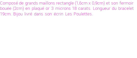 Drôle de créations de Bijoux Fantaisie, c'est un design inattendu que nous réservait Stephanie Ducauroix. Créé avec passion, ces Bijoux Fantaisie en Plaqué Or sauront combler chaque Femme amateur de bijoux et accessoires originaux. De couleur Or, il possède les dimensions suivantes. Longueur de 190mm. Largeur de 16mm. Diamètre de 20mm. Il en reste 3 exemplaires, commandez rapidement. Le bijou vous sera expédié directement du site www.lespoulettes-bijoux.fr, dans son écrin bleu turquoise original.