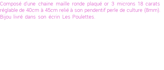 Drôle de créations de Bijoux Fantaisie, c'est un design inattendu que nous réservait Stephanie Ducauroix. Créé avec passion, ces Bijoux Fantaisie en Perles de Culture sauront combler chaque Femme amateur de bijoux et accessoires originaux. Il en reste 3 exemplaires, commandez rapidement. Le bijou vous sera expédié directement du site www.lespoulettes-bijoux.fr.